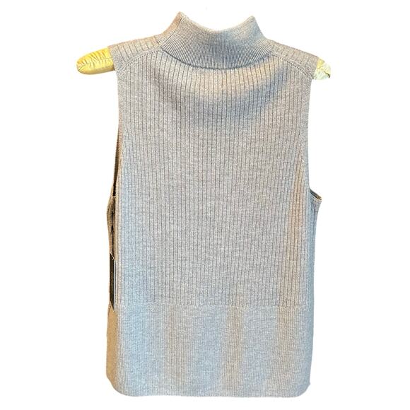 NWT, H by Halston Women’s Sz Small Heather Gray Ribbed Sweater Vest K629 - Picture 12 of 15